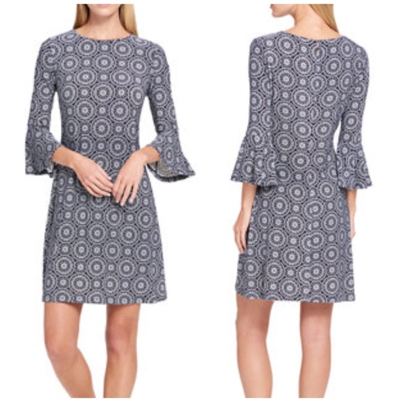 Tommy Hilfiger Dresses & Skirts - Tommy Hilfiger Mini Daisy Chain Jersey Shift Dress with Bell Sleeves 2P